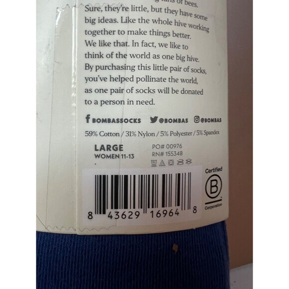 SoldBombas Crew Calf Socks 4 Pack Women's Size Large Multi Color Lightweight New - Picture 5 of 5
